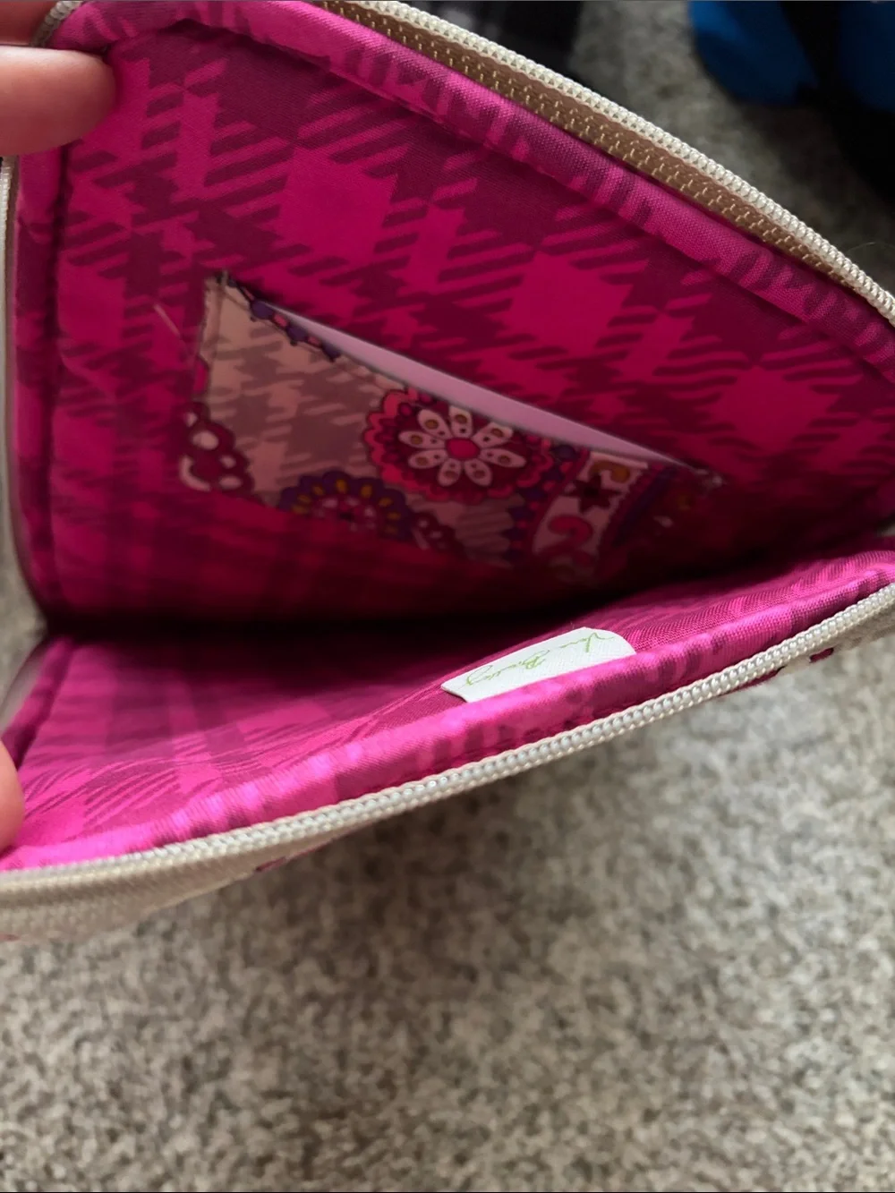 Vera Bradley Magenta Quilted Tablet Sleeve with Paisley Pocket